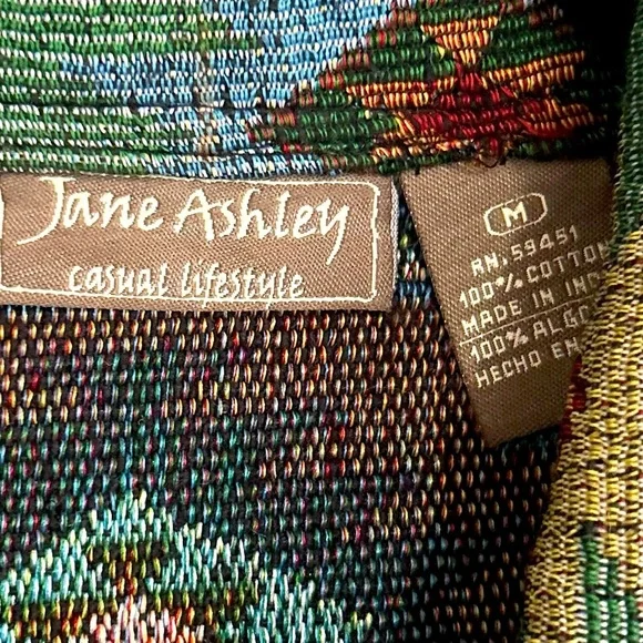 Jane Ashley Women’s Size Medium 100% Cotton Aztec Southwestern Blazer Jacket - Picture 4 of 5
